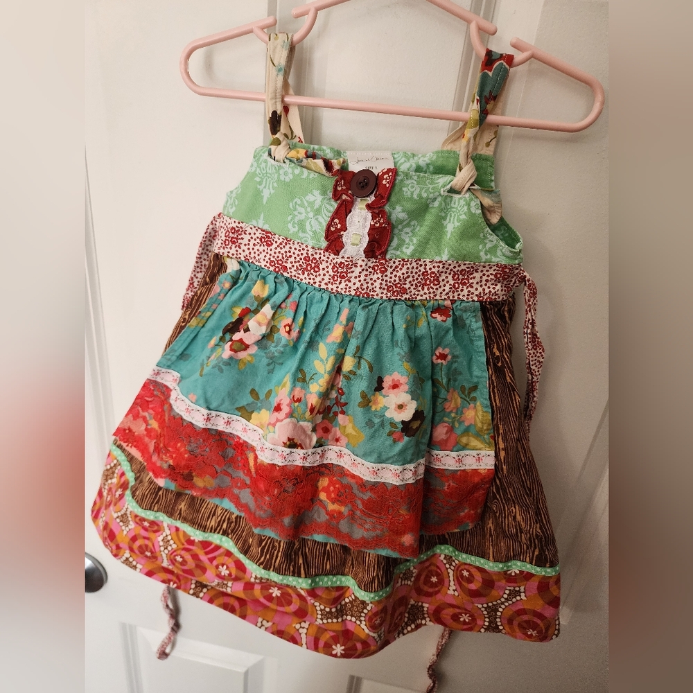 Floral Patchwork Kids Dress Jack and Eleanor Size 3T. Like new !!